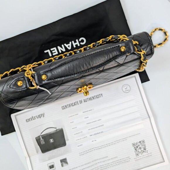 Chanel Vintage Black Lambskin Quilted Flap Bag with 31 Rue Cambon Medallion - Picture 16 of 16